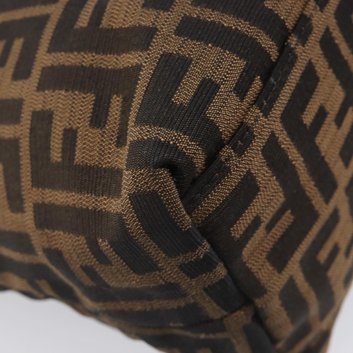 FENDI Zucca Canvas Tote Bag Brown Black Auth 214039V