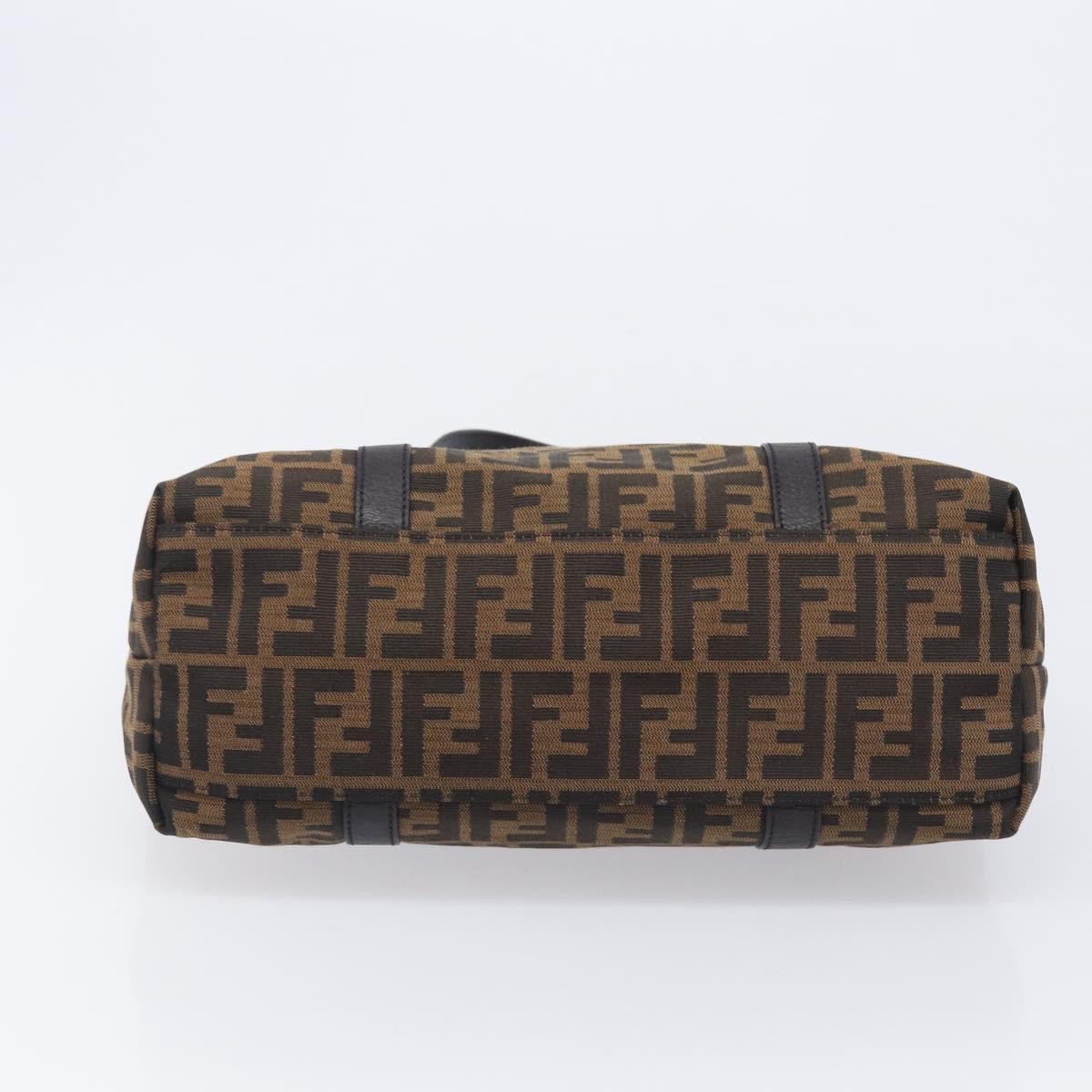 FENDI Zucca Canvas Tote Bag Brown Black Auth 214039V