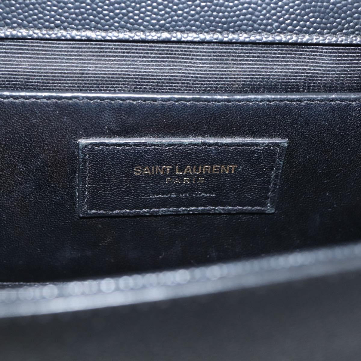 Saint Laurent Kate Chain Shoulder Bag Leather Black Gold Auth 214040M