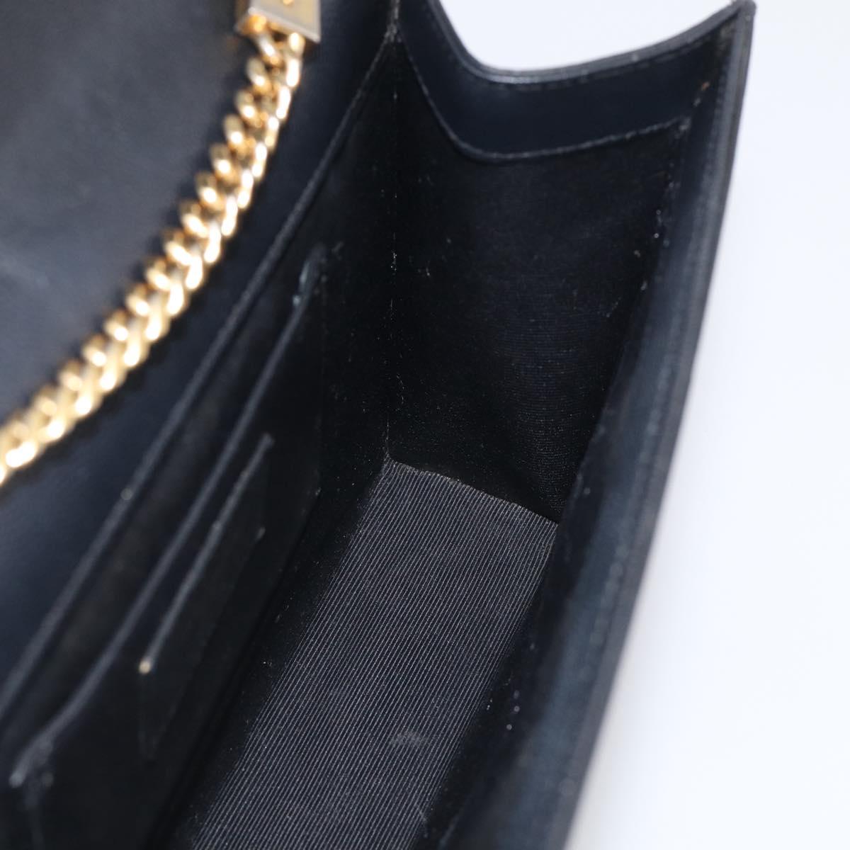 Saint Laurent Kate Chain Shoulder Bag Leather Black Gold Auth 214040M