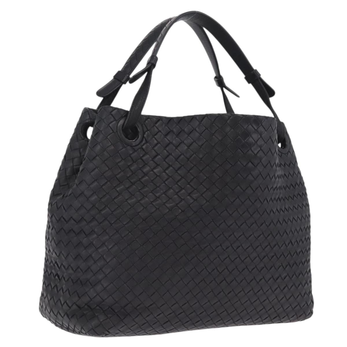Bottega Veneta INTRECCIATO Garda Tote Bag Leather Black 179320 Auth 214046V