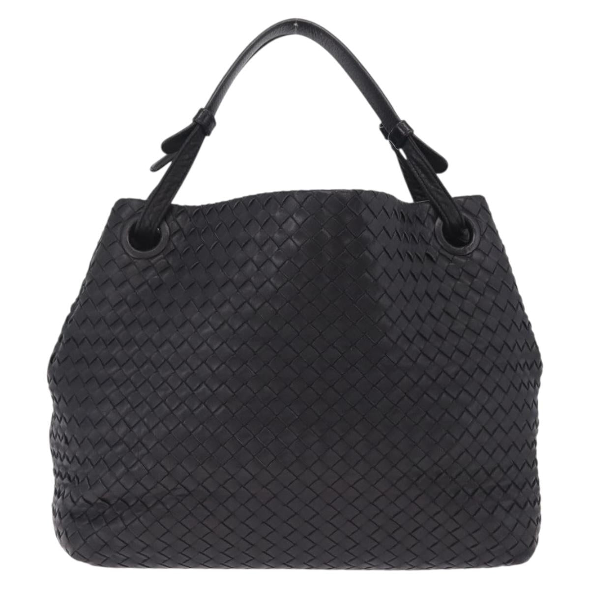 Bottega Veneta INTRECCIATO Garda Tote Bag Leather Black 179320 Auth 214046V