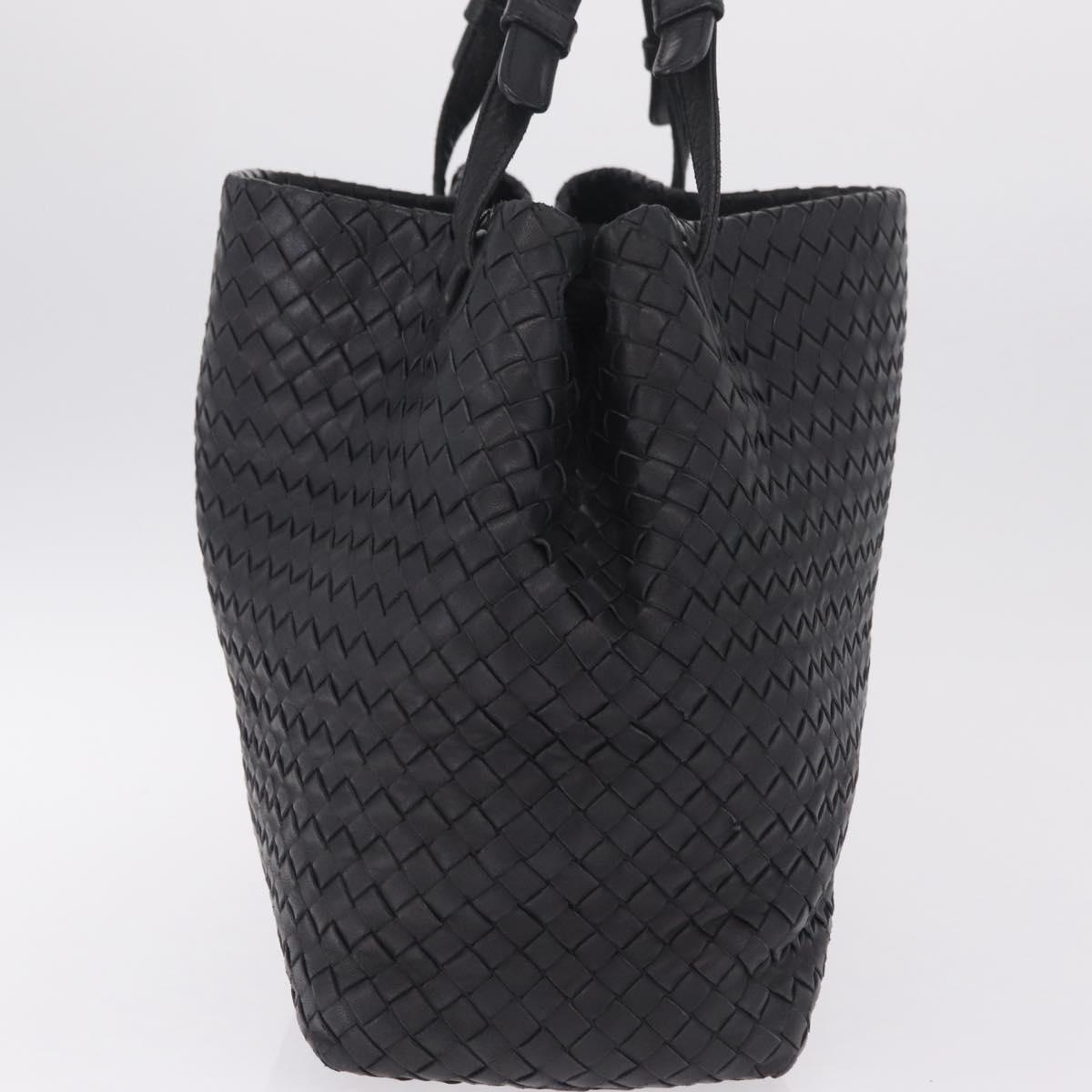 Bottega Veneta INTRECCIATO Garda Tote Bag Leather Black 179320 Auth 214046V