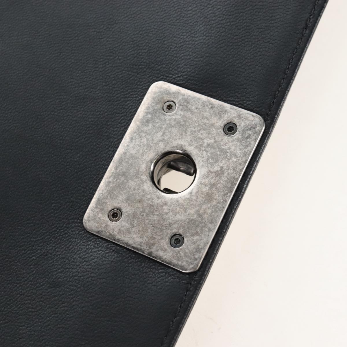 CHANEL Boy Chanel Chain Shoulder Bag Lamb Skin Black Silver CC Auth 214047SAM