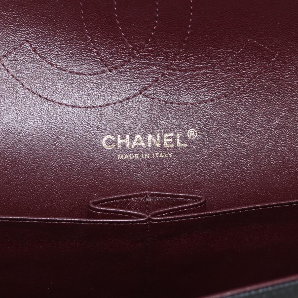 CHANEL Big Matelasse30 Chain Bag Caviar Skin Black Gold CC Auth 214053SAM