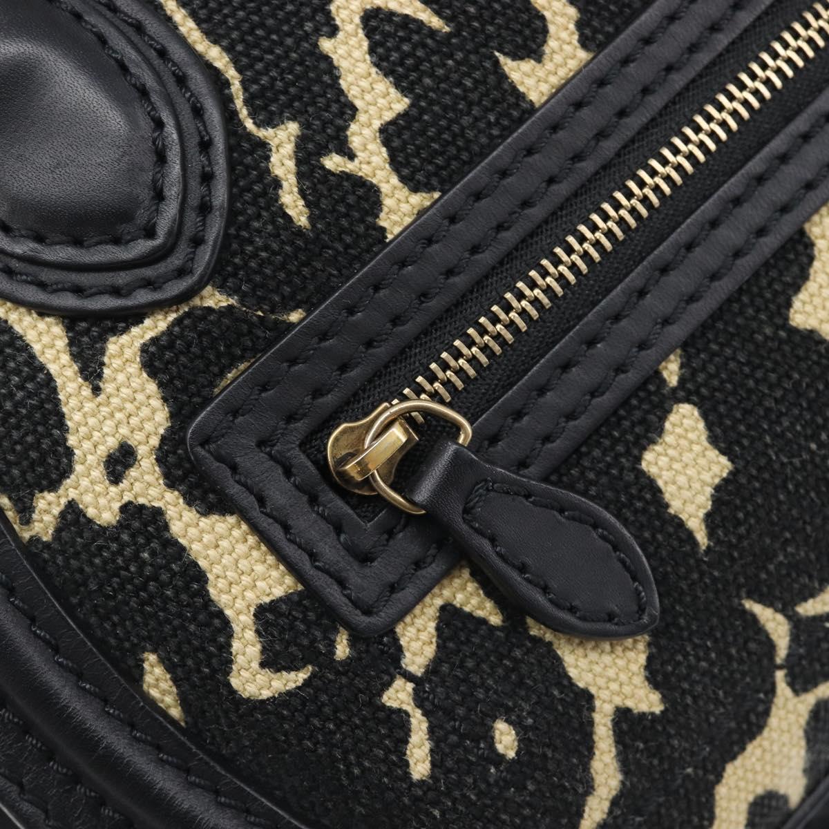 CELINE Leopard Pattern Luggage Nano Shopper Bag Canvas Leather 2way Auth 214054M