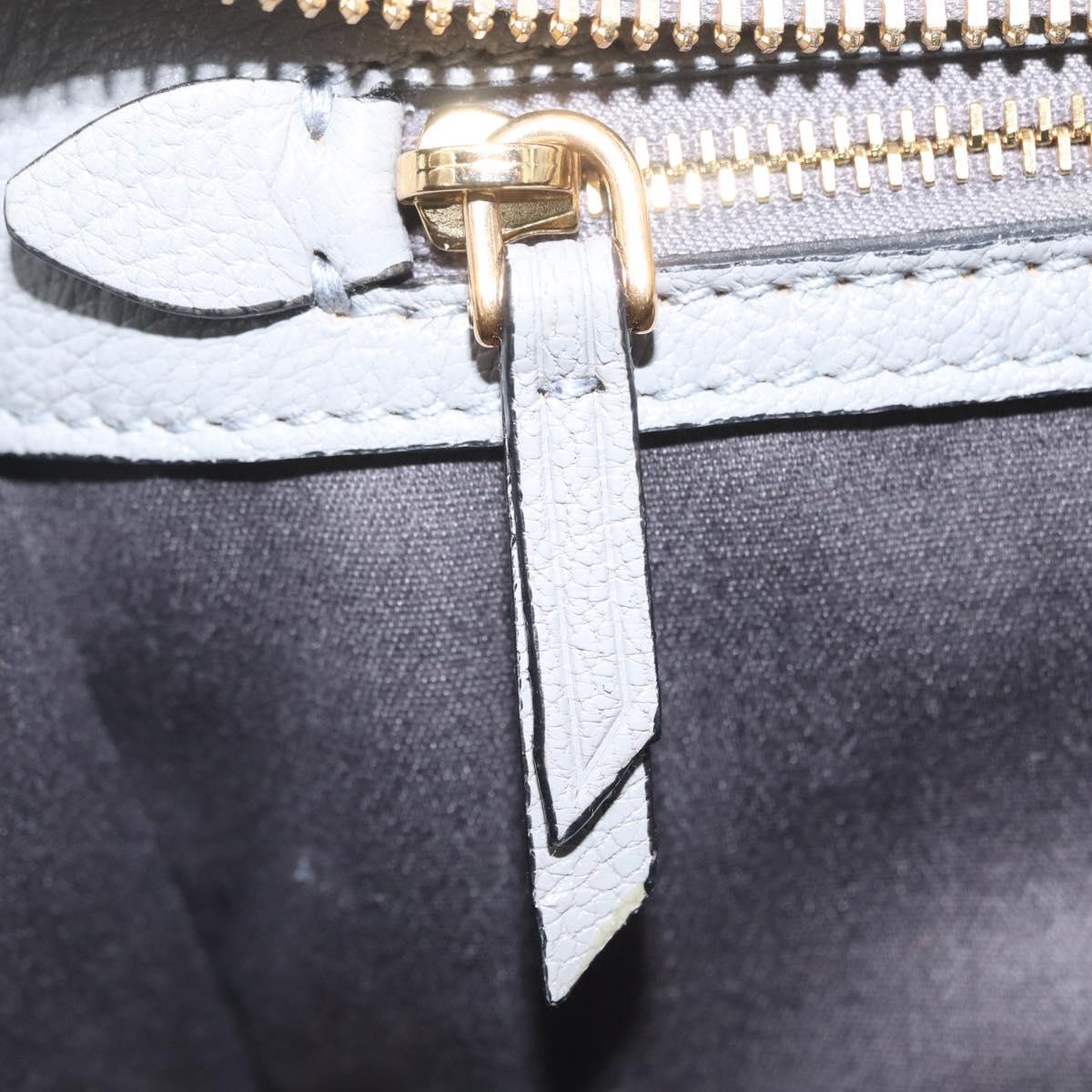 Miu Miu Madras Hand Bag Leather 2way Gray Gold Auth 214055V