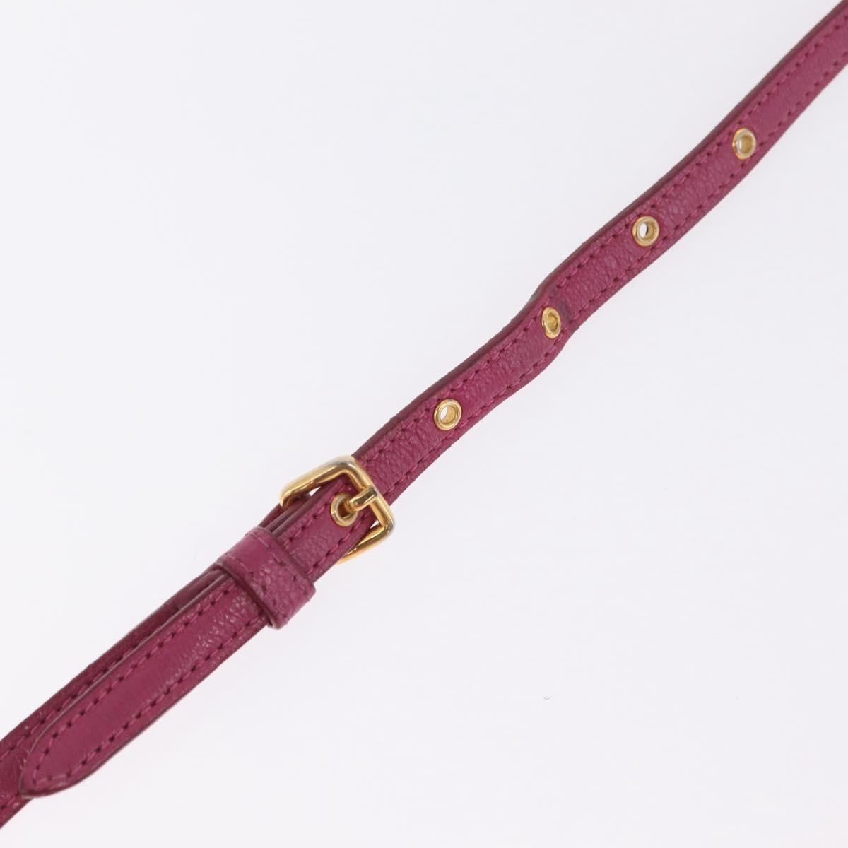 Miu Miu Madras Shoulder Bag Leather Pink Gold Auth 214059A