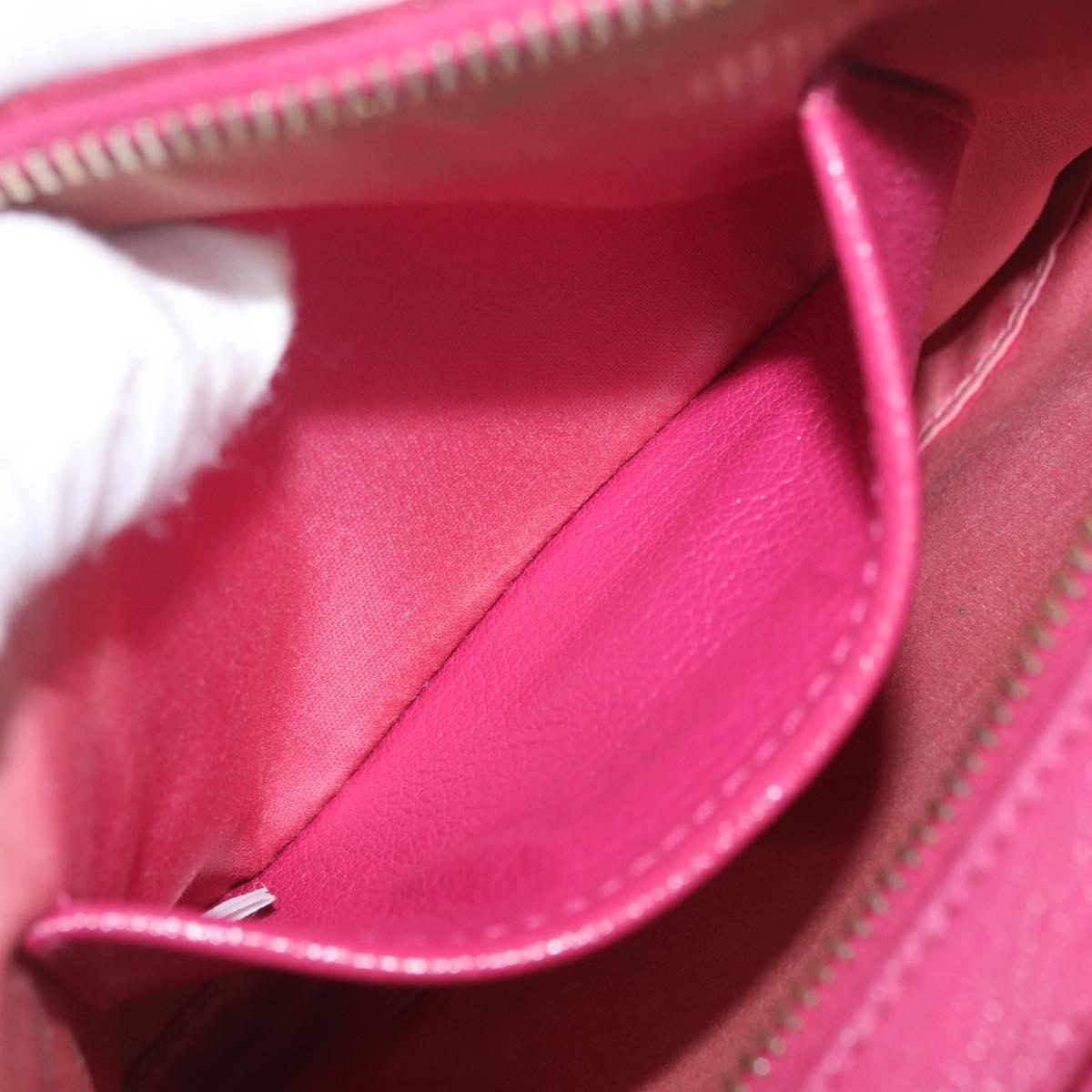 Miu Miu Madras Shoulder Bag Leather Pink Gold Auth 214059A
