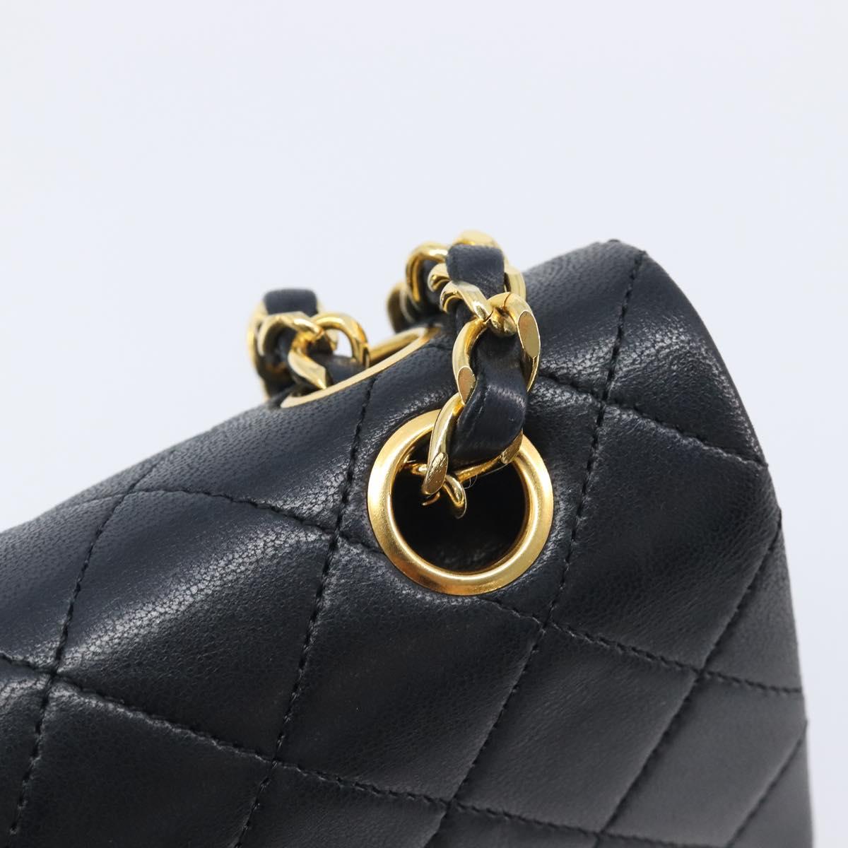 CHANEL Matelasse23 Chain Shoulder Bag Lamb Skin Black Gold CC Auth 214092SAM