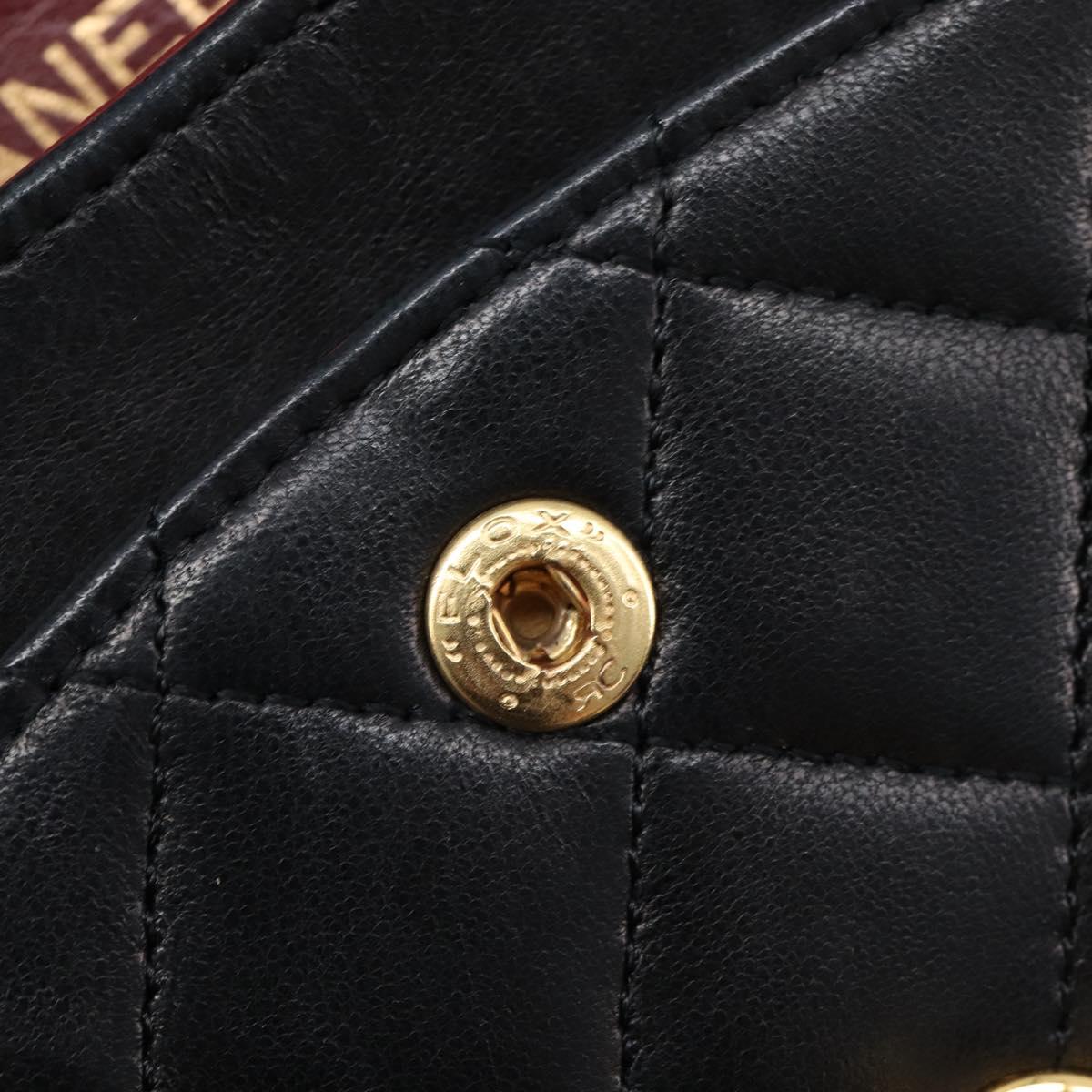 CHANEL Matelasse23 Chain Shoulder Bag Lamb Skin Black Gold CC Auth 214092SAM