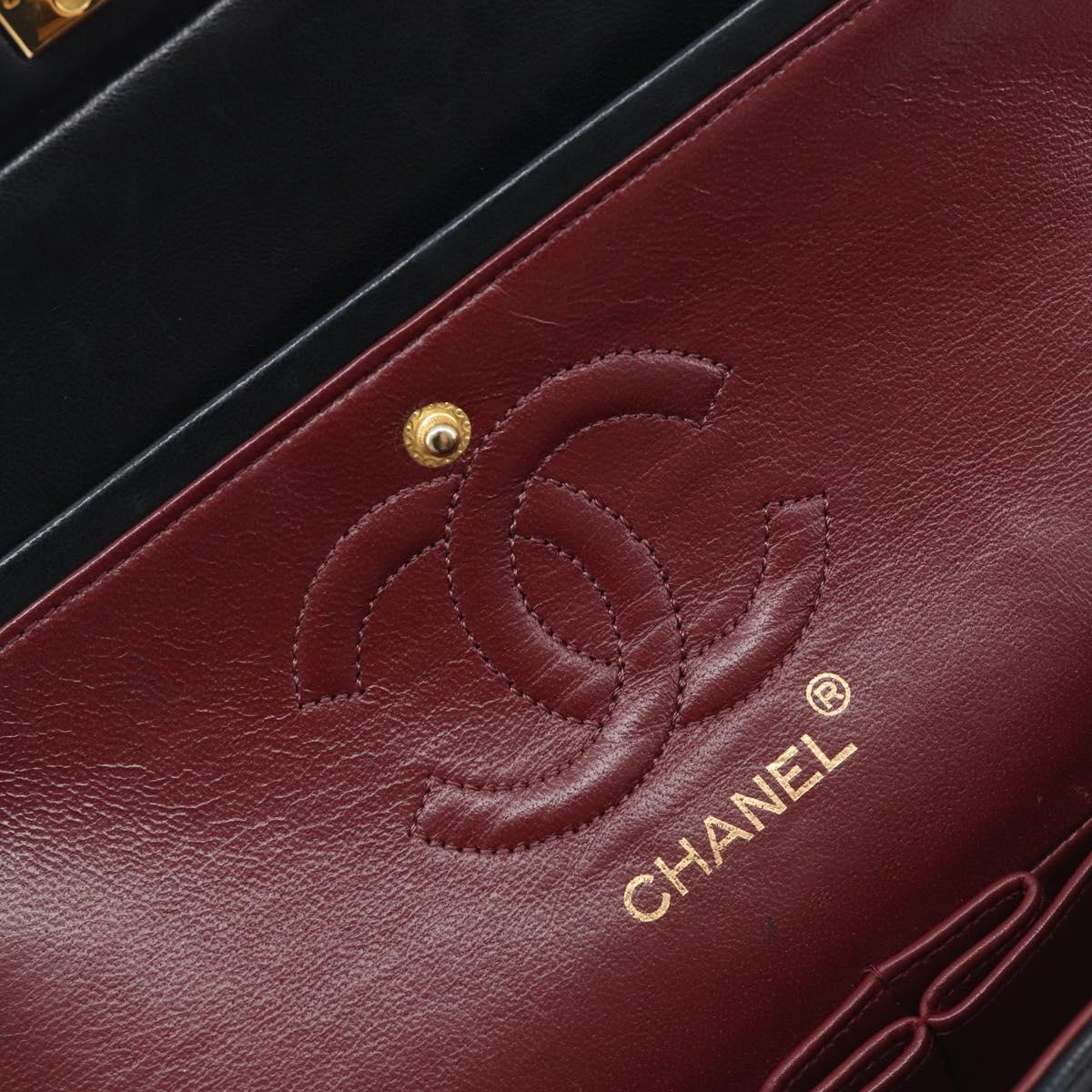 CHANEL Matelasse23 Chain Shoulder Bag Lamb Skin Black Gold CC Auth 214092SAM