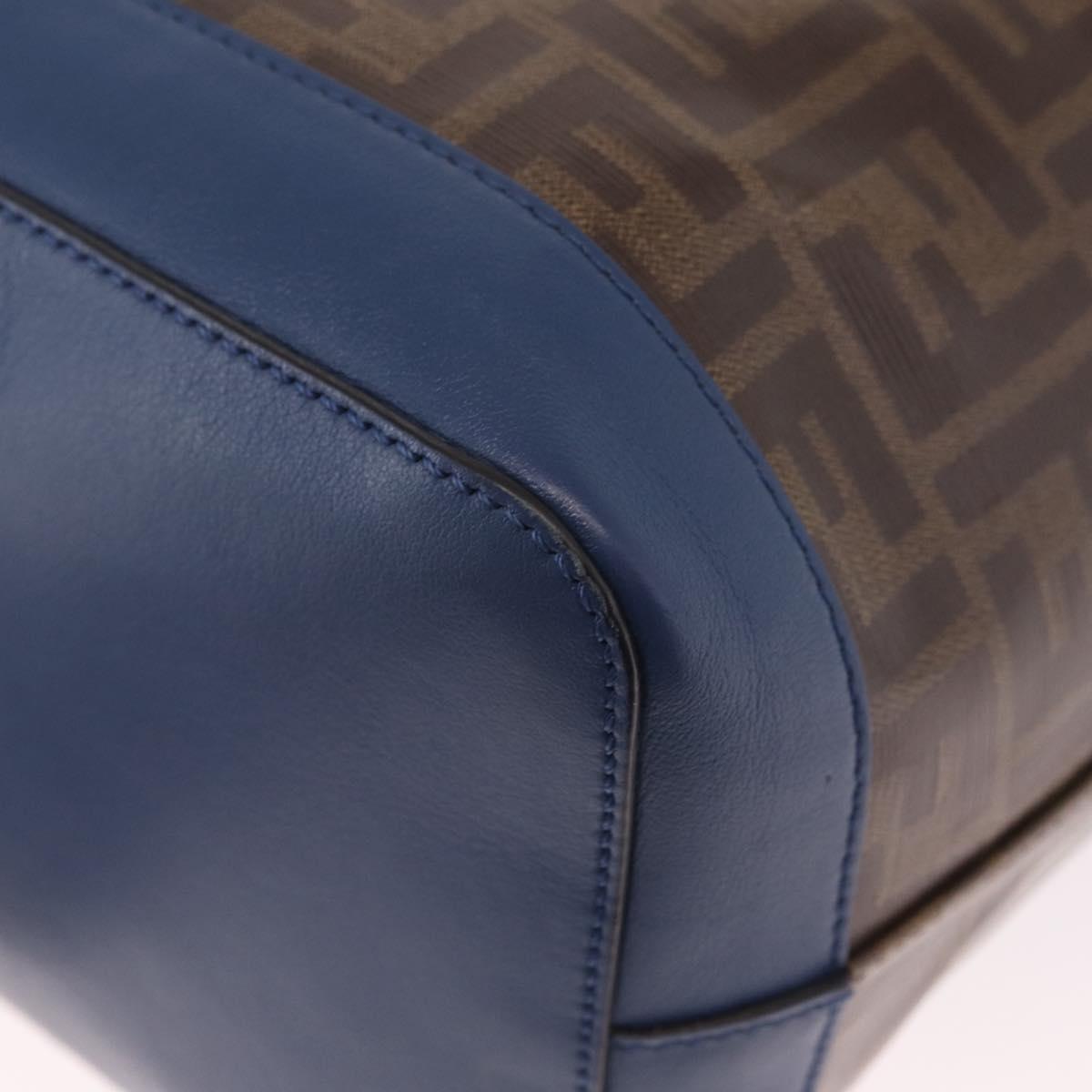 FENDI Zucca Canvas Montrezor Bag Coated Canvas Black Brown A5KC 198 Auth 214094