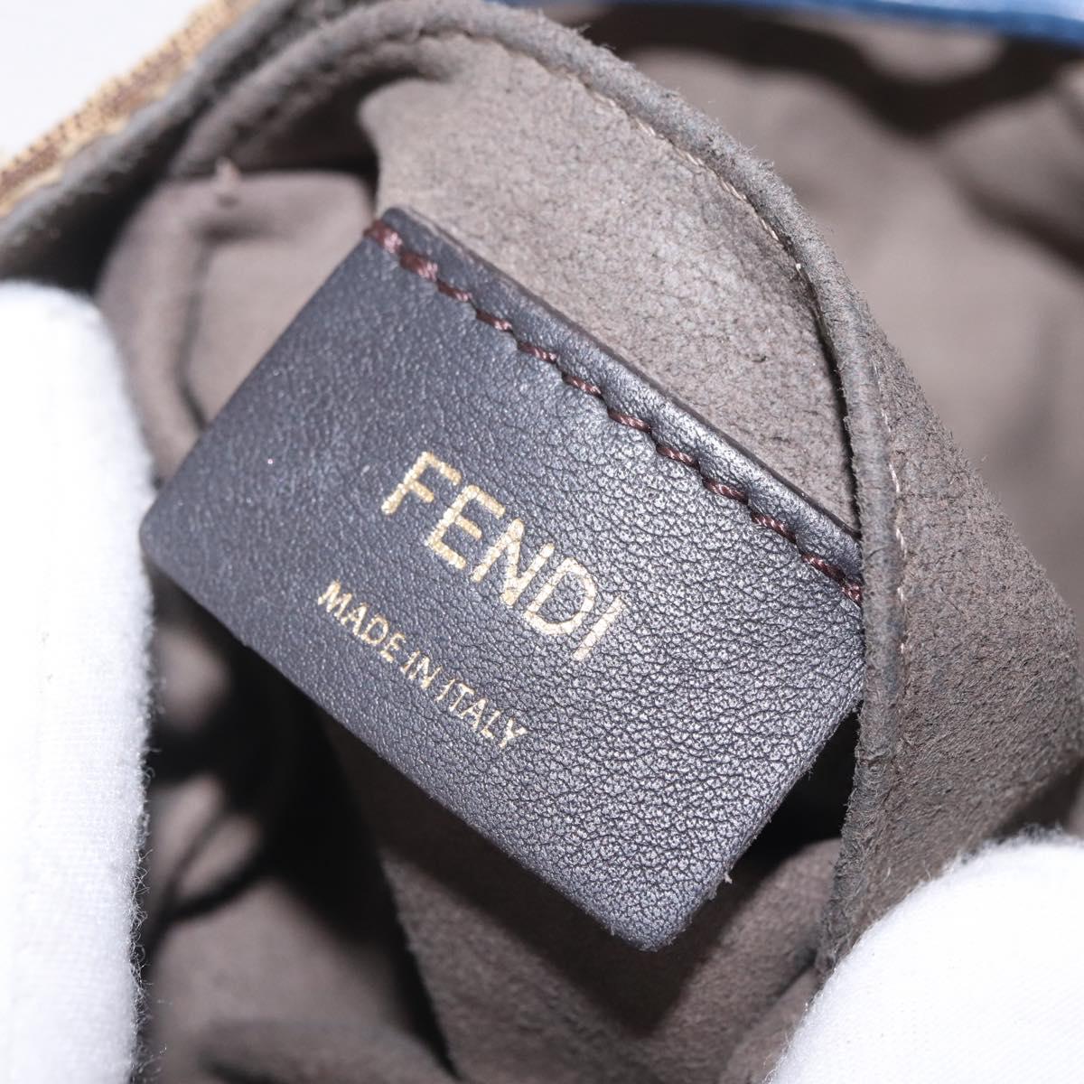 FENDI Zucca Canvas Montrezor Bag Coated Canvas Black Brown A5KC 198 Auth 214094