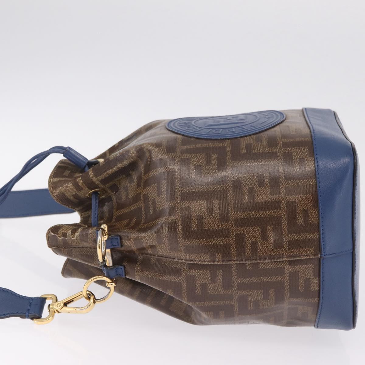 FENDI Zucca Canvas Montrezor Bag Coated Canvas Black Brown A5KC 198 Auth 214094