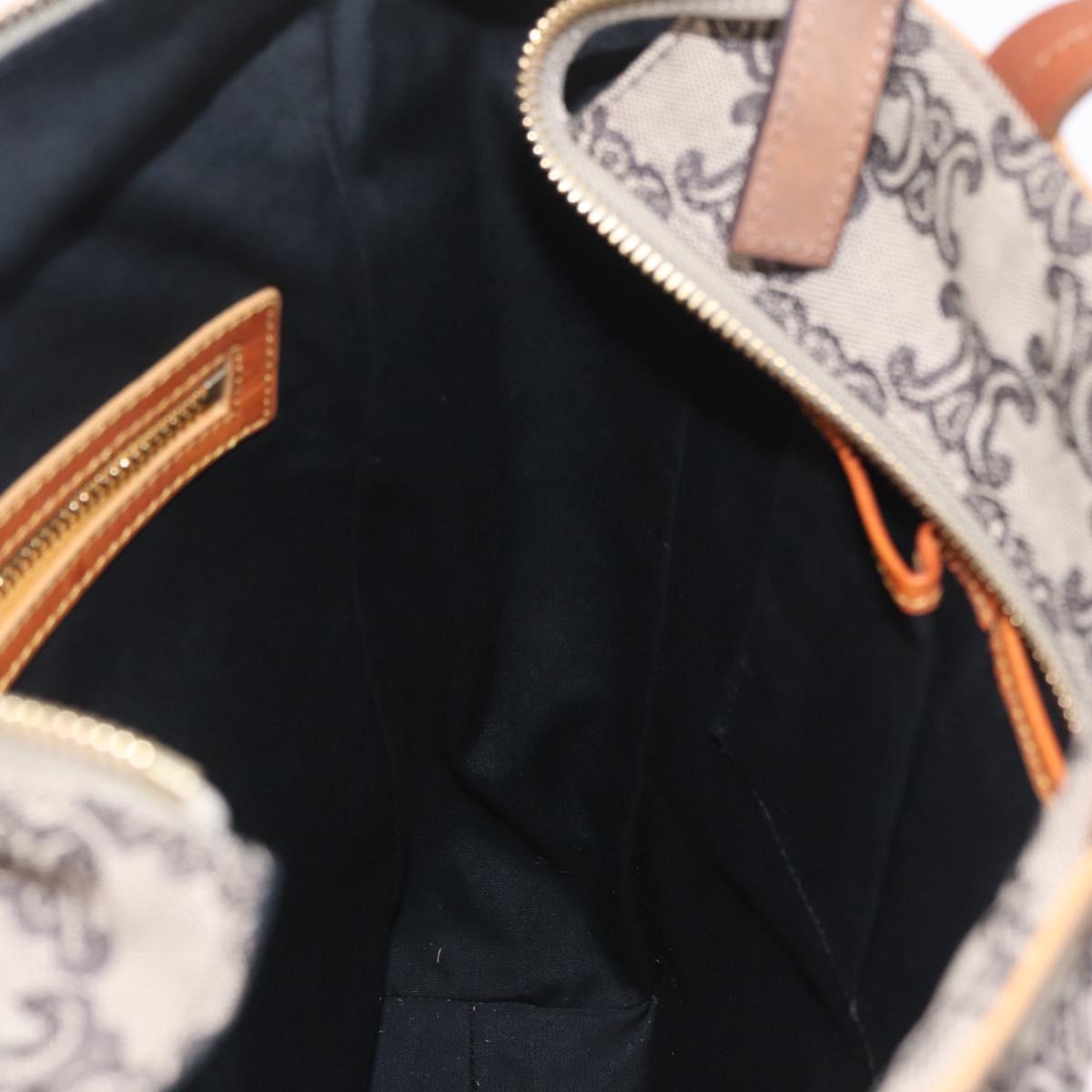 CELINE Paris Macadam Canvas Tote Bag Navy Gold Auth 214096A