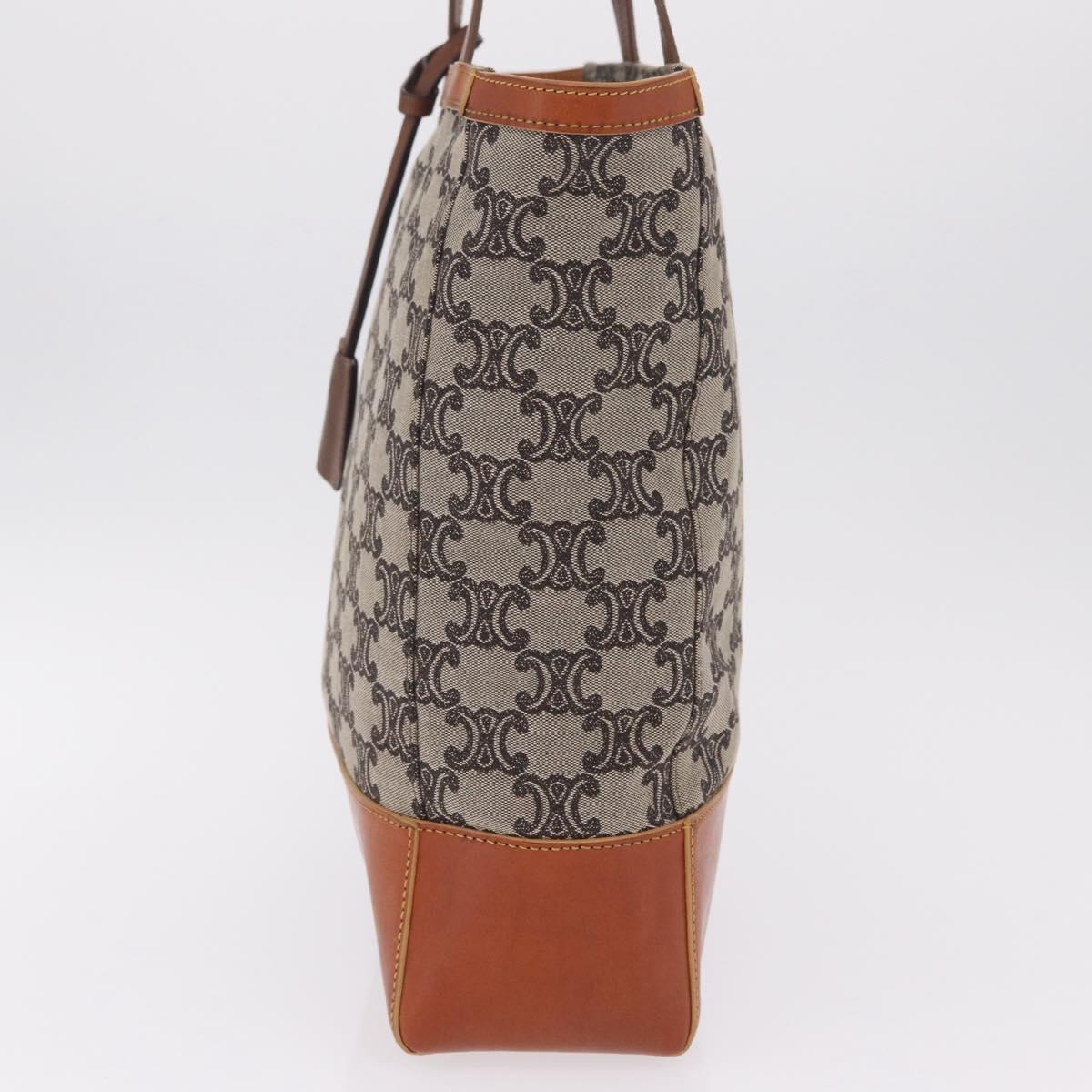 CELINE Paris Macadam Canvas Tote Bag Navy Gold Auth 214096A