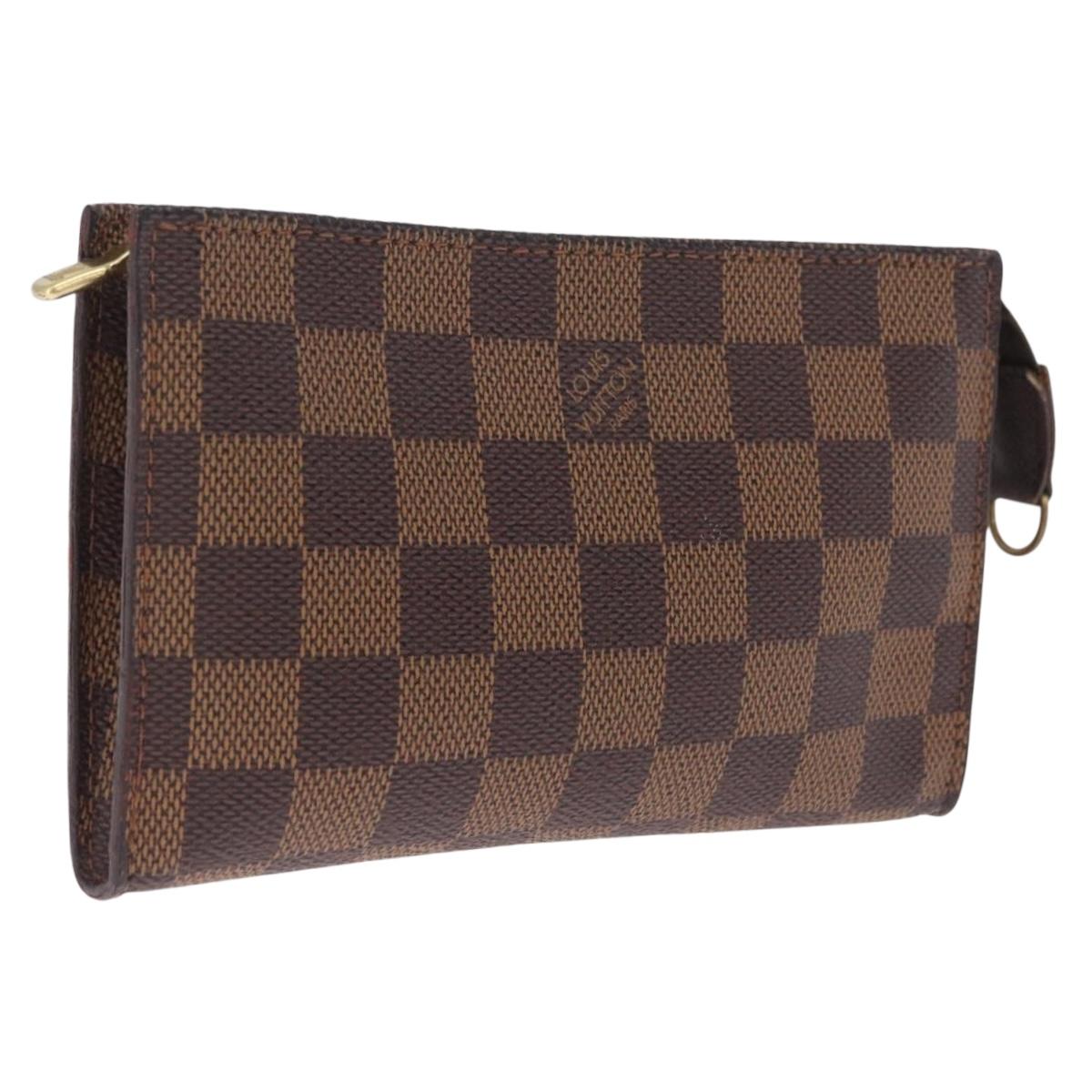LOUIS VUITTON Damier Ebene Marais Pouch LV Auth 214098A
