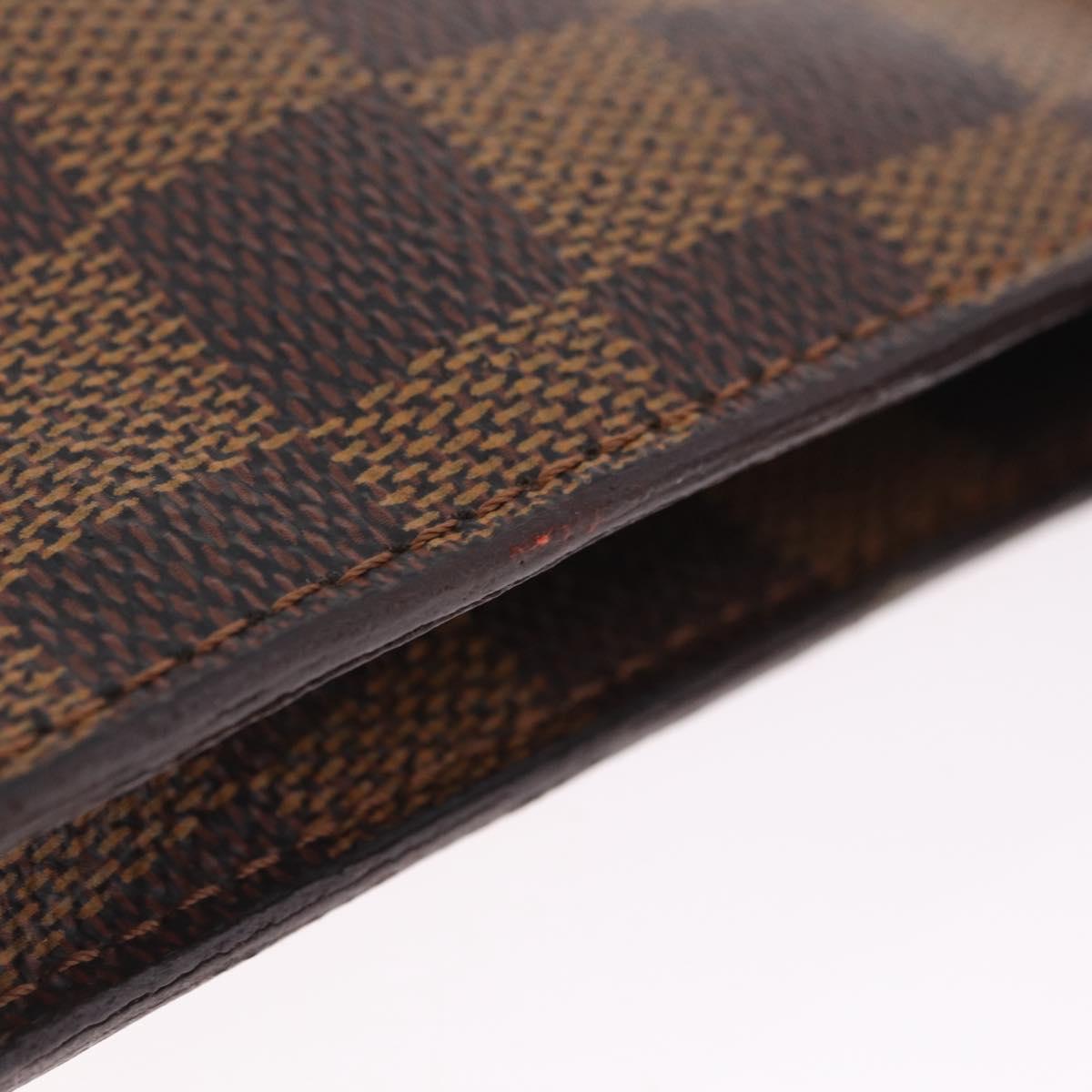 LOUIS VUITTON Damier Ebene Marais Pouch LV Auth 214098A