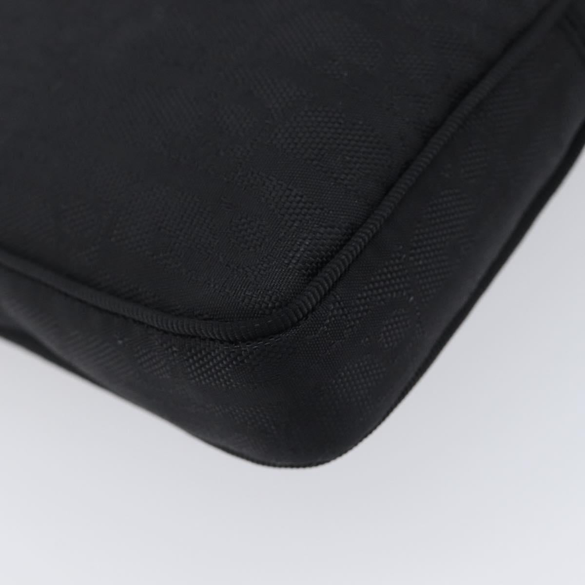 Christian Dior Trotter Canvas Shoulder Bag Nylon Black Silver Auth 214101V