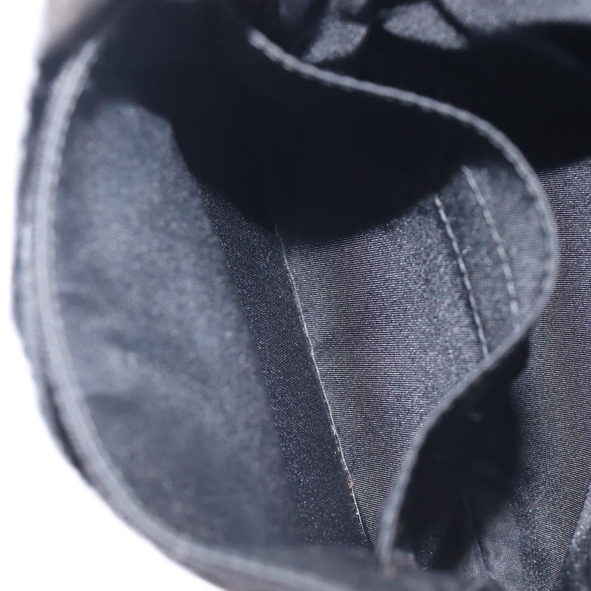Christian Dior Trotter Canvas Shoulder Bag Nylon Black Silver Auth 214101V