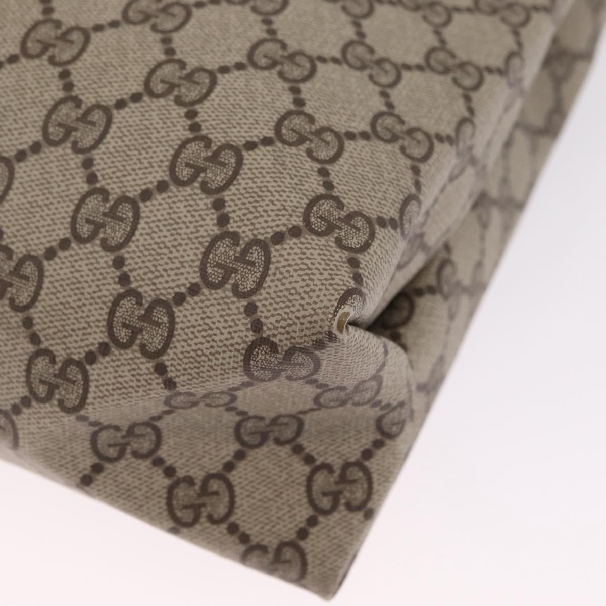 GUCCI GG Supreme Web Sherry Line Tote Bag PVC Beige Gold 39 02 091 Auth 214112A