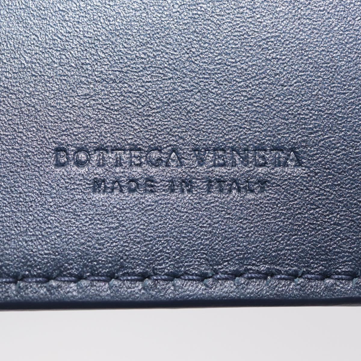 Bottega Veneta INTRECCIATO Card Case Leather Navy Auth 214117M