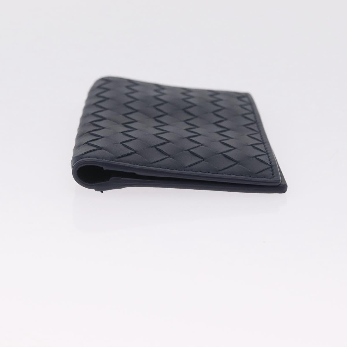 Bottega Veneta INTRECCIATO Card Case Leather Navy Auth 214117M