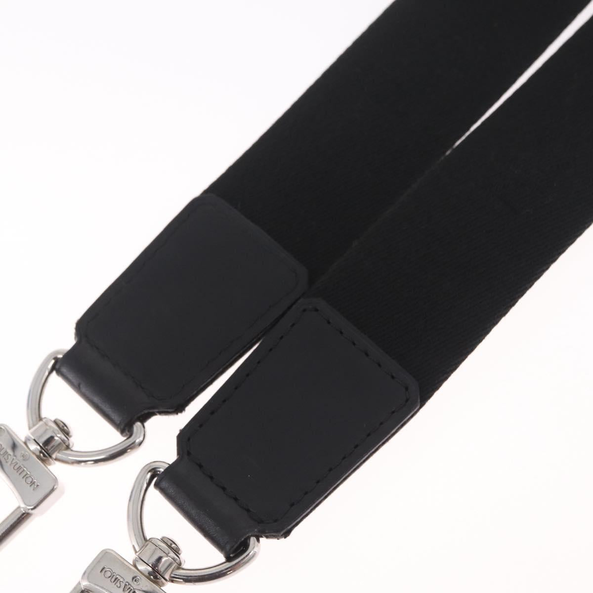 LOUIS VUITTON Tadao Shoulder Strap Canvas Black Silver LV Auth 214127V