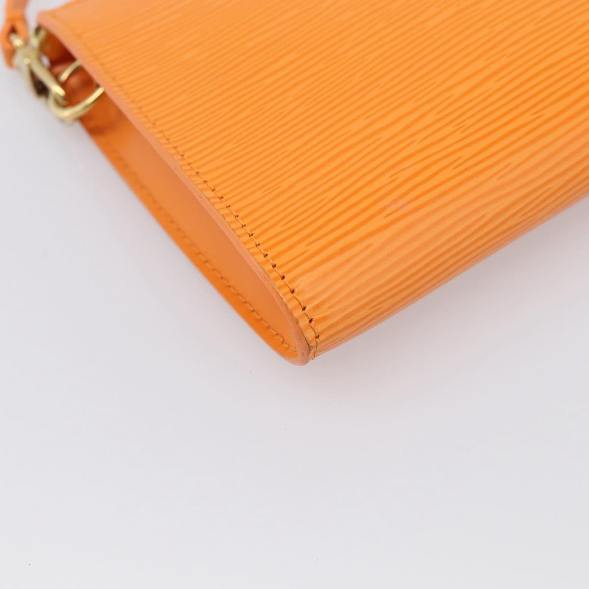 LOUIS VUITTON Epi Pochette Accessoires NM Orange Mandarin M5294H LV Auth 214145V