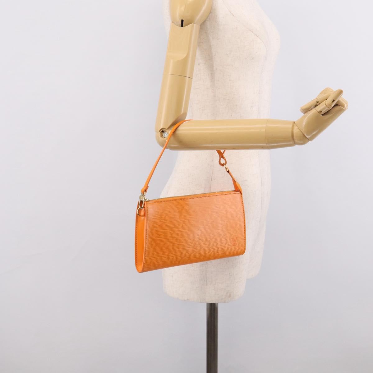 LOUIS VUITTON Epi Pochette Accessoires NM Orange Mandarin M5294H LV Auth 214145V