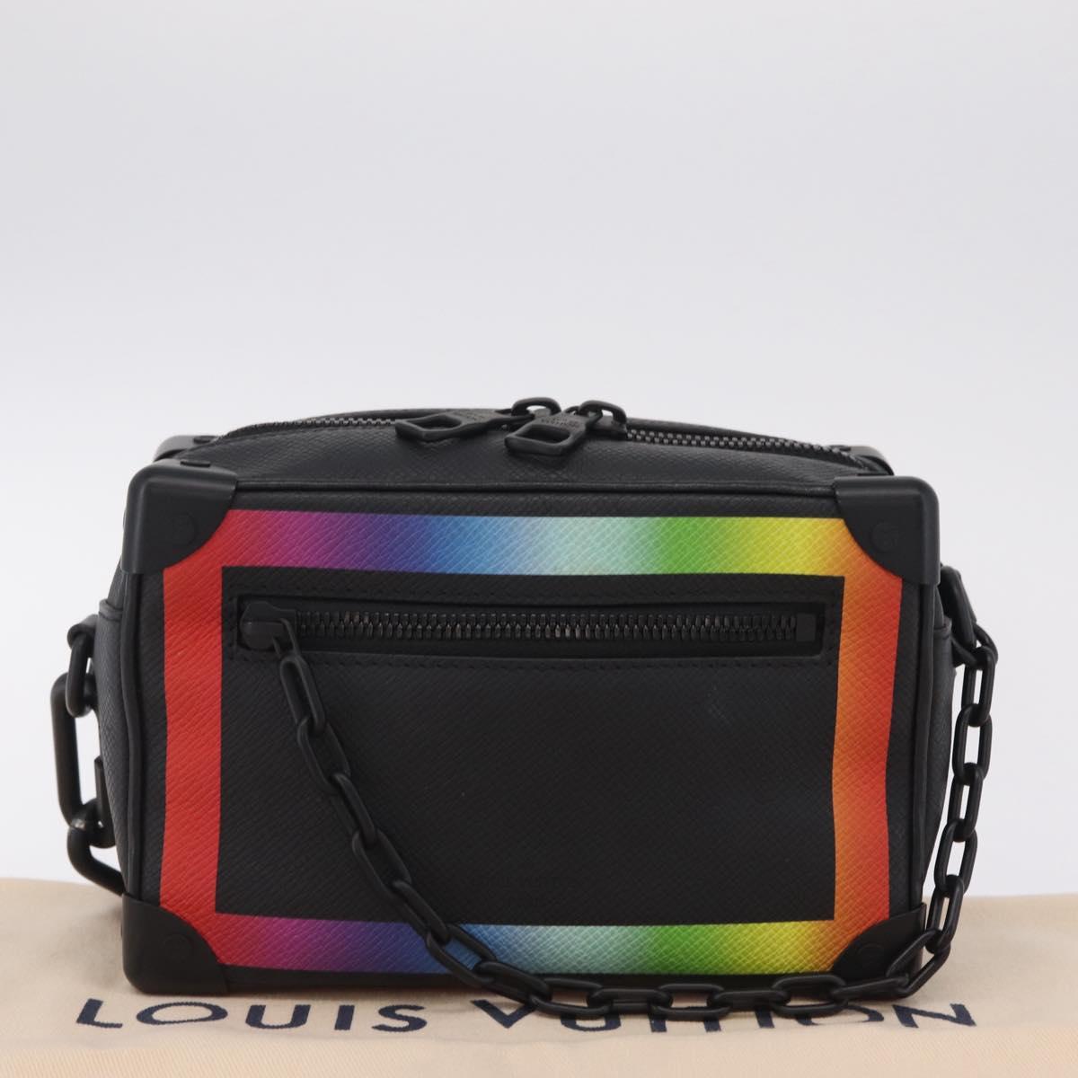 LOUIS VUITTON Taiga Rainbow Mini Soft Trunk Bag Black M30351 LV Auth 214233SAM
