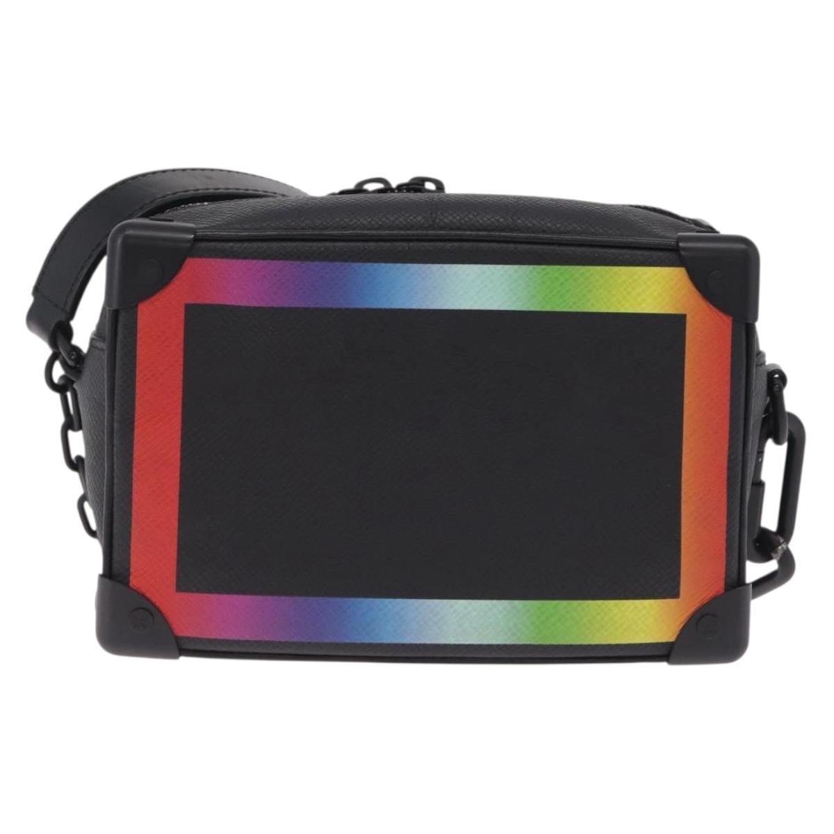 LOUIS VUITTON Taiga Rainbow Mini Soft Trunk Bag Black M30351 LV Auth 214233SAM