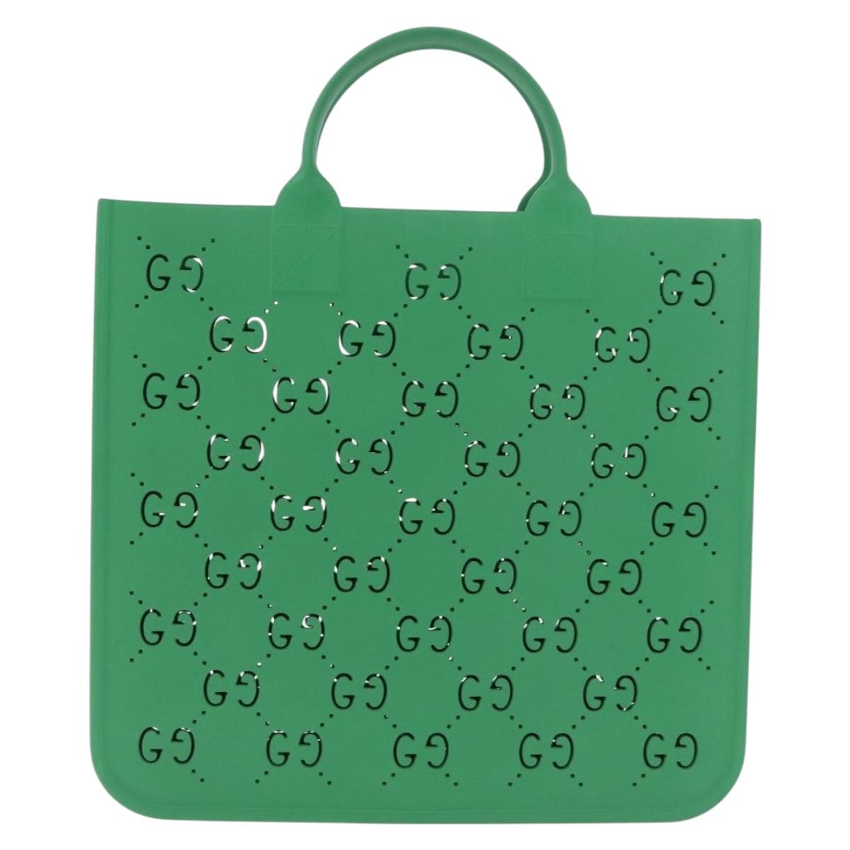 GUCCI GG Canvas Children's Tote Bag rubber Green 679365 Auth 214277M