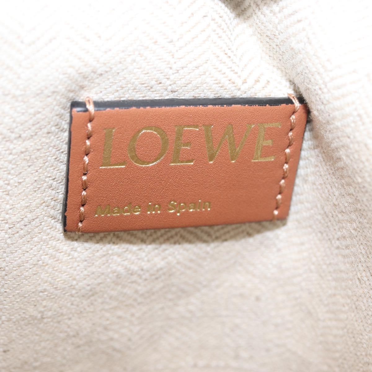 LOEWE Repeat Anagram Clutch Bag Canvas Beige Gold Auth 214287M