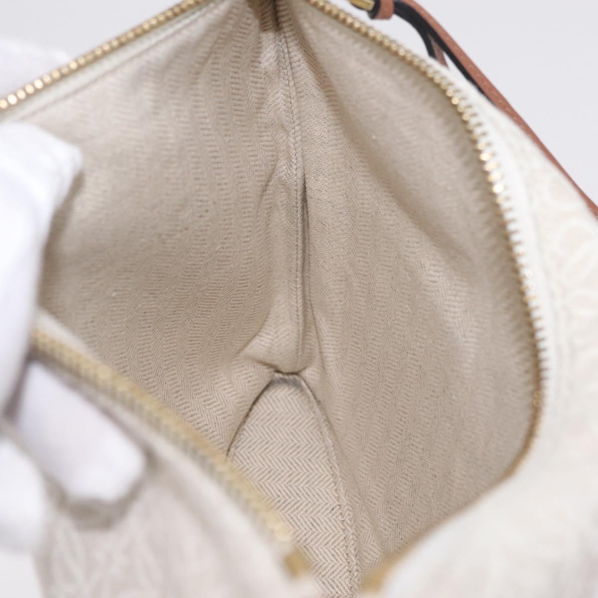LOEWE Repeat Anagram Clutch Bag Canvas Beige Gold Auth 214287M