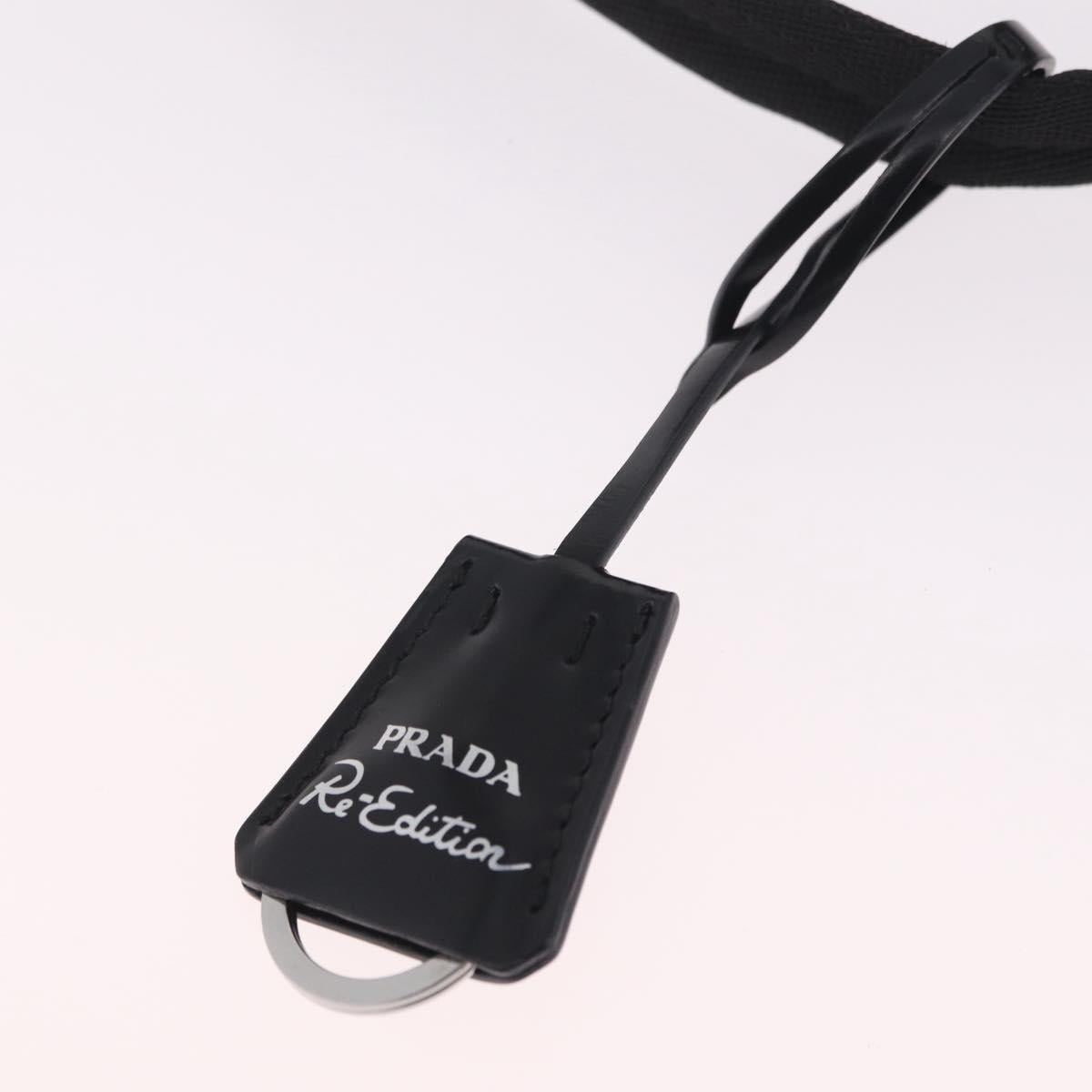 PRADA Hand Pouch Hand Bag Canvas Black Silver Auth 214304V