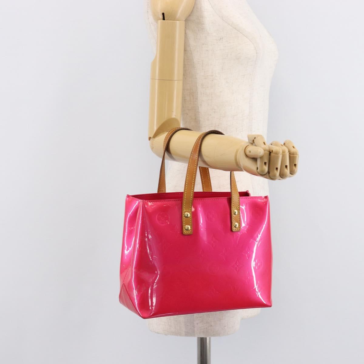 LOUIS VUITTON Monogram Vernis Reade PM Hand Bag Fusha pink M91221 LV Auth 214433A