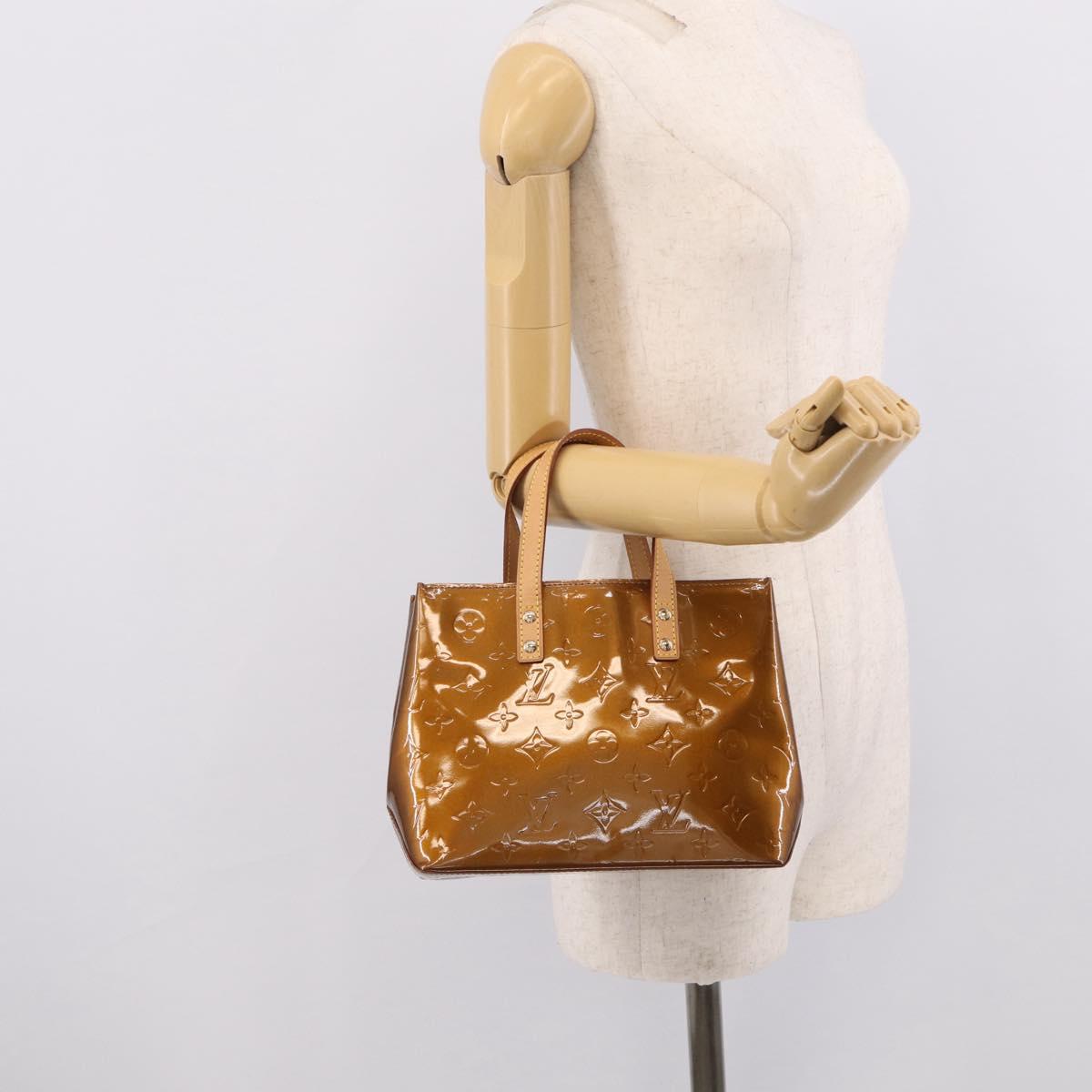 LOUIS VUITTON Monogram Vernis Reade PM Hand Bag Bronze M91146 LV Auth 214444V