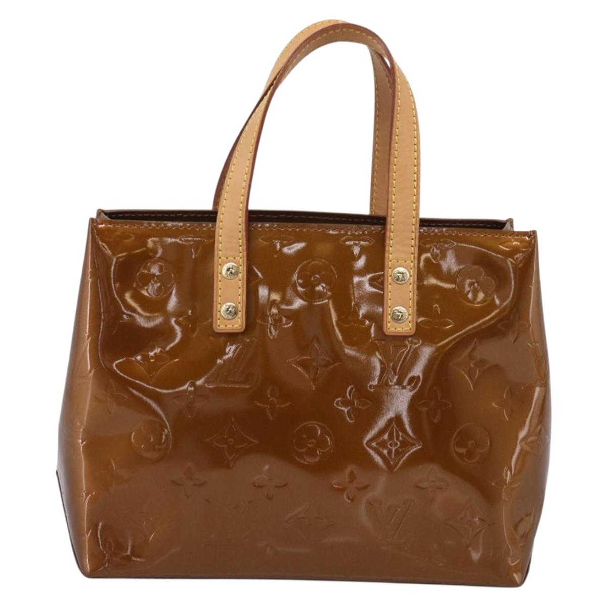 LOUIS VUITTON Monogram Vernis Reade PM Hand Bag Bronze M91146 LV Auth 214444V