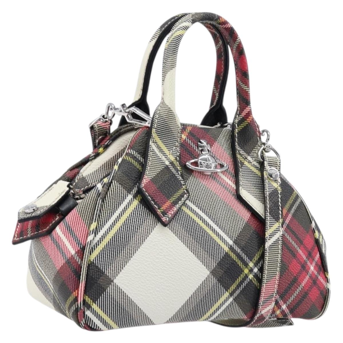 Vivienne Westwood Hand Bag PVC Canvas 2way Multicolor Silver Auth 214650A