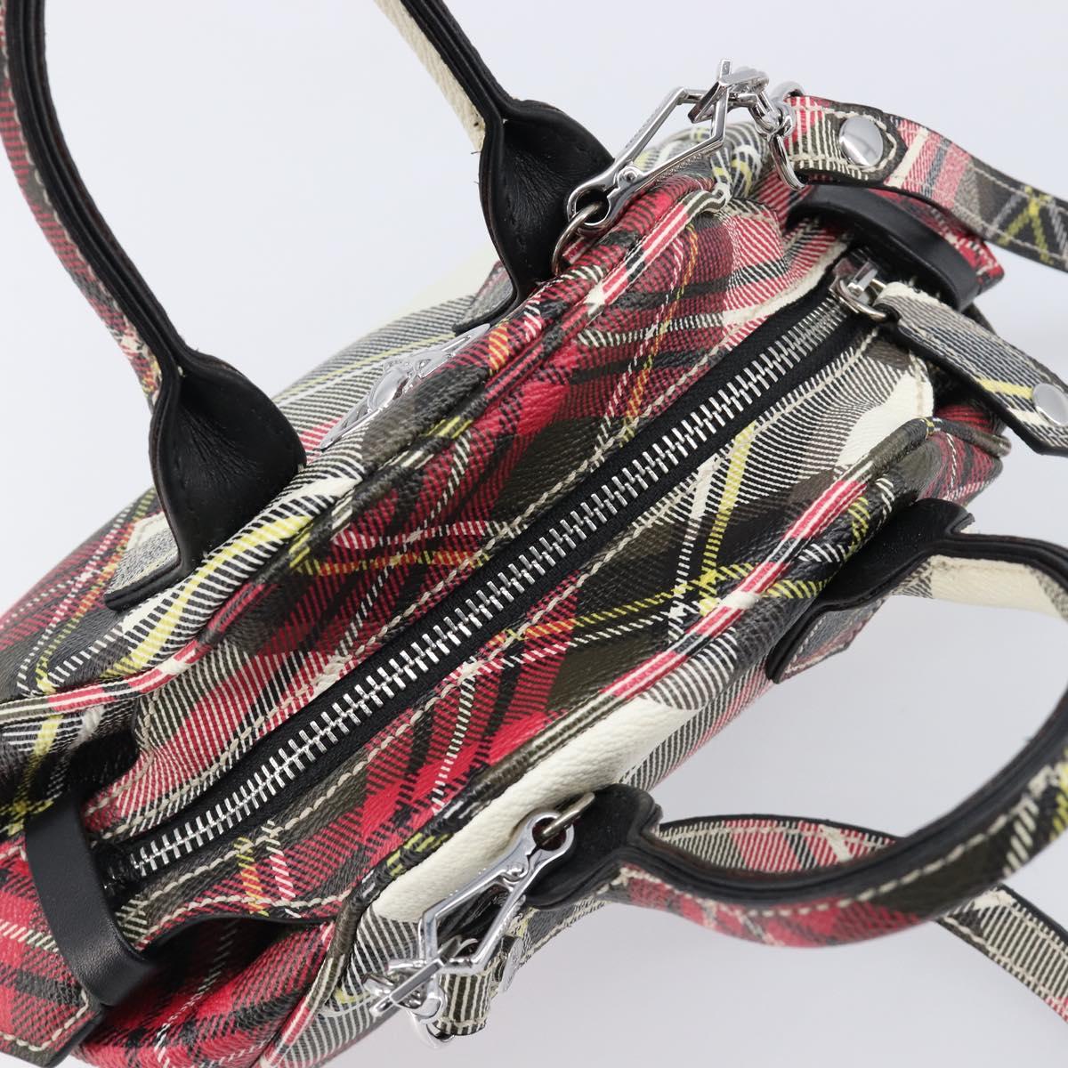 Vivienne Westwood Hand Bag PVC Canvas 2way Multicolor Silver Auth 214650A