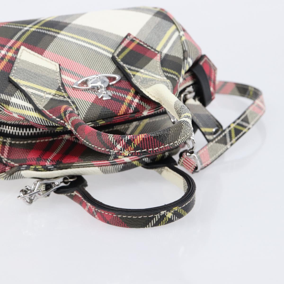 Vivienne Westwood Hand Bag PVC Canvas 2way Multicolor Silver Auth 214650A