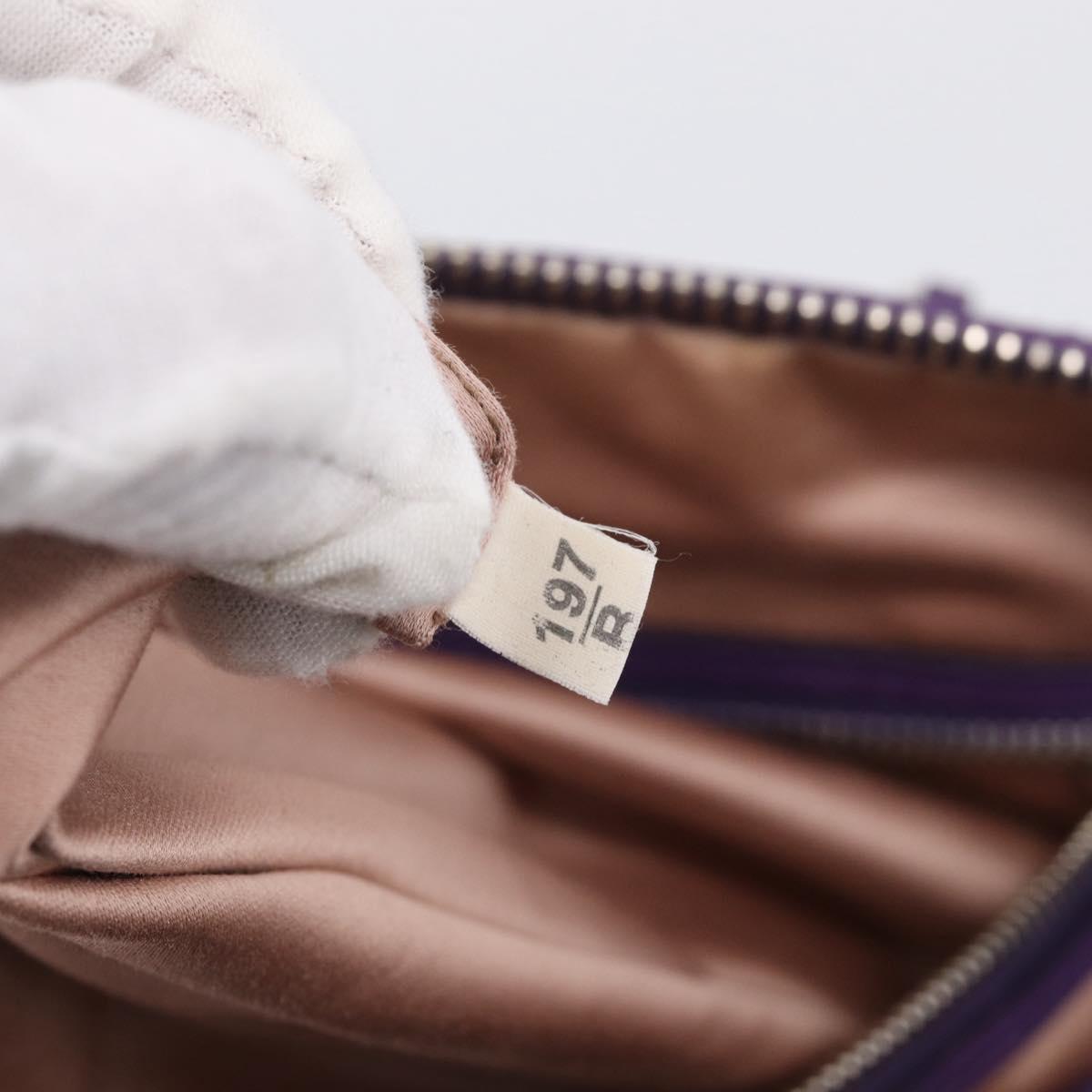 Miu Miu Matelasse Chain Tote Bag Leather Purple Silver Auth 214651V