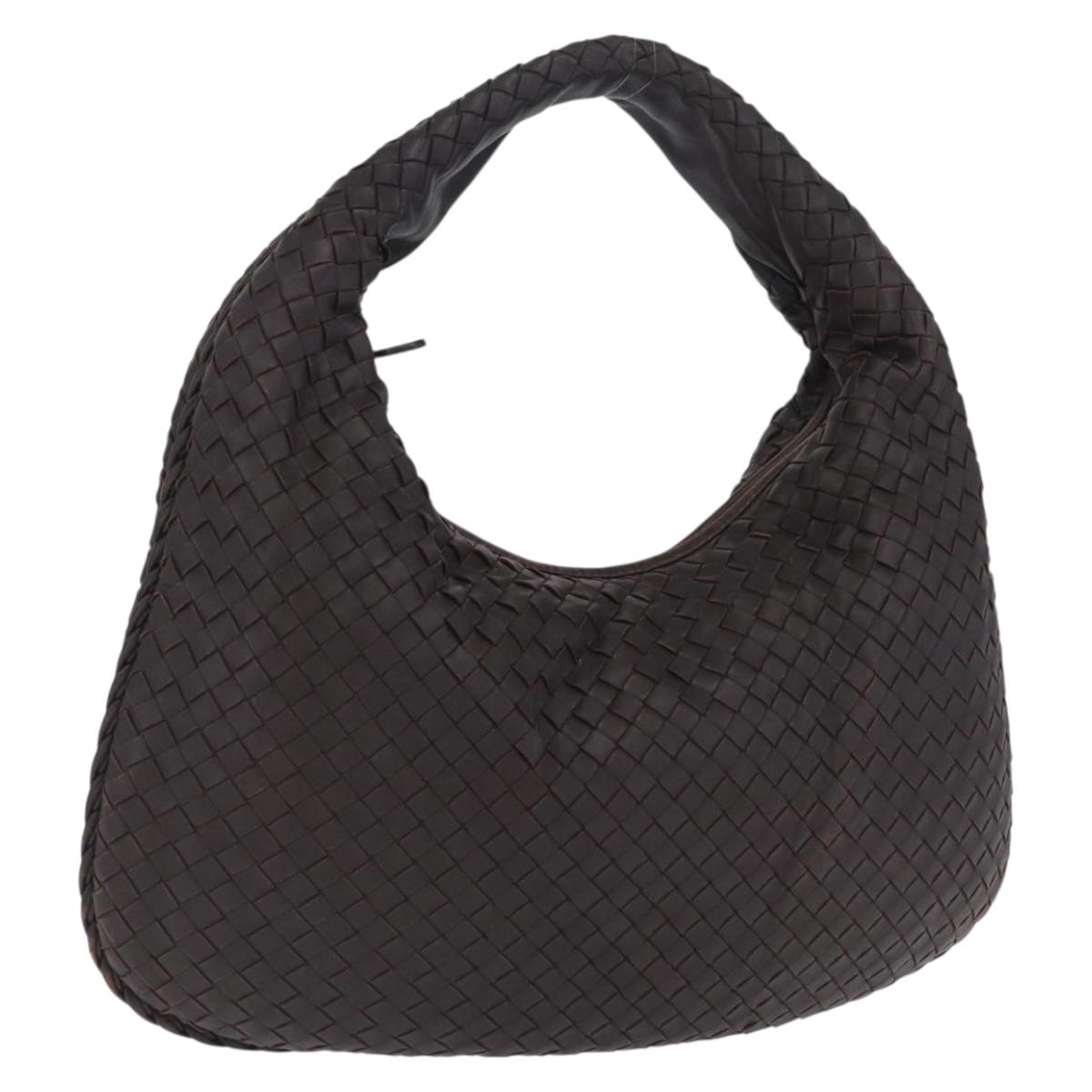 Bottega Veneta Hobo INTRECCIATO Bag Leather Dark Brown 115653 Auth 214652V