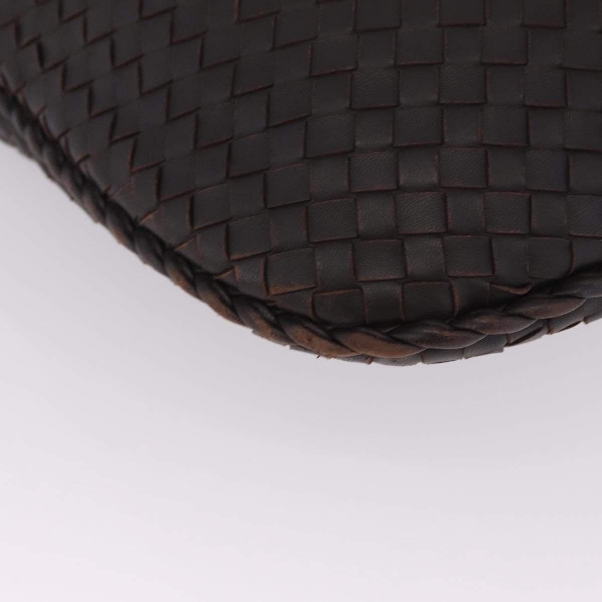 Bottega Veneta Hobo INTRECCIATO Bag Leather Dark Brown 115653 Auth 214652V