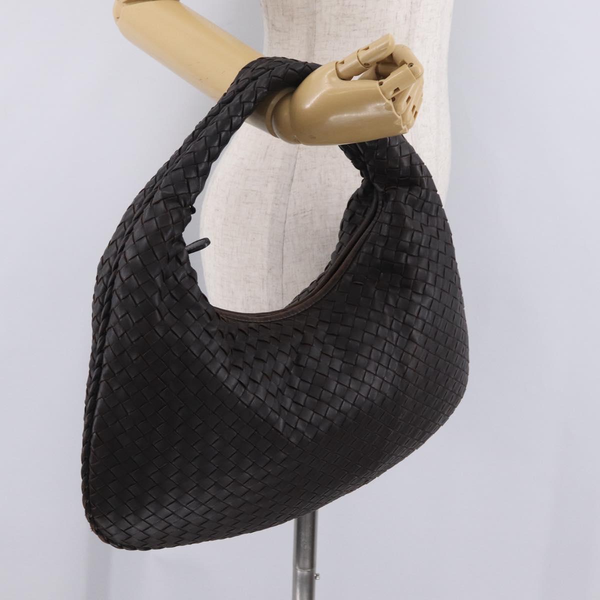 Bottega Veneta Hobo INTRECCIATO Bag Leather Dark Brown 115653 Auth 214652V