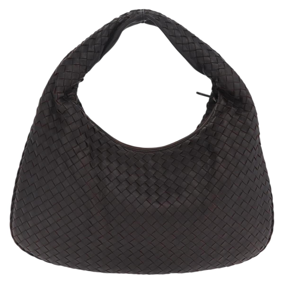 Bottega Veneta Hobo INTRECCIATO Bag Leather Dark Brown 115653 Auth 214652V