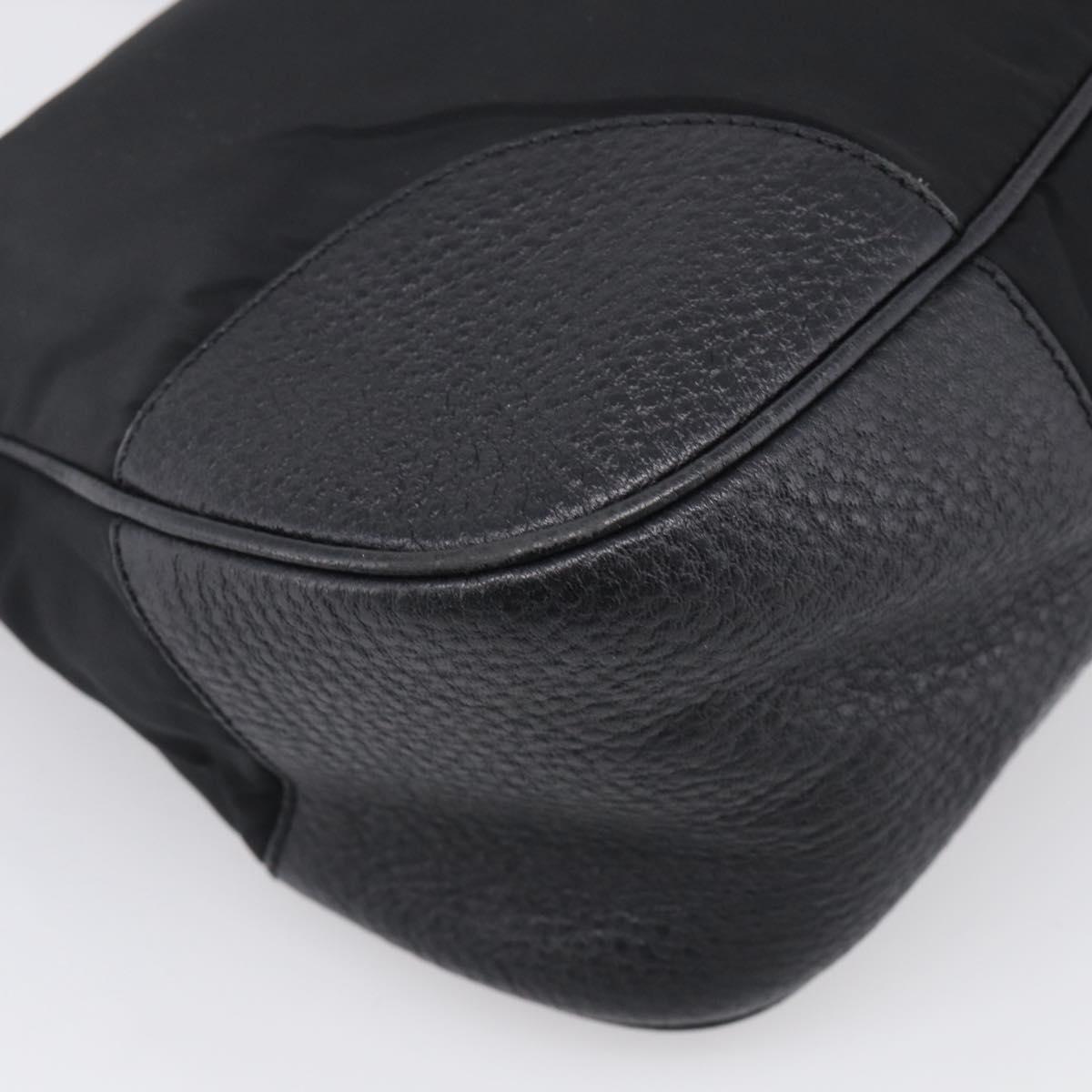 PRADA Shoulder Bag Nylon Black Silver Auth 214656V