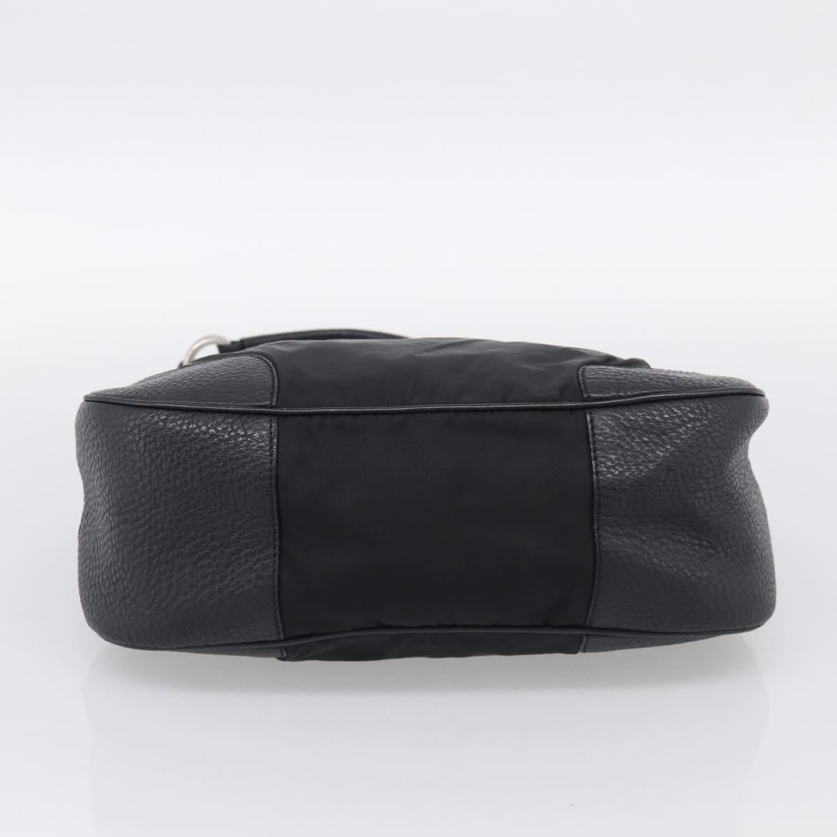 PRADA Shoulder Bag Nylon Black Silver Auth 214656V